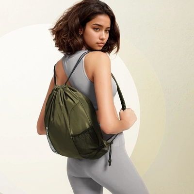 BEEGREEN DRAWSTRING-BACK-GYM-BAG, LARGE SPORTS BAG, STRING RUCKPACK CINCH BAG 남녀용 빨강