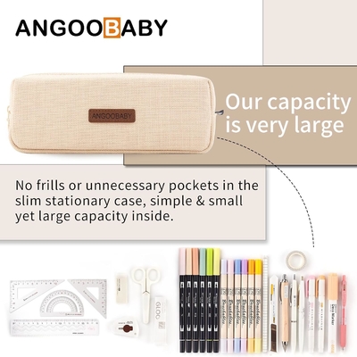 ANGOOBABY 작은 연필 케이스 학생 연필 가방 동전 가방 화장품 가방 사무실 문구 조직기 청소년 학교