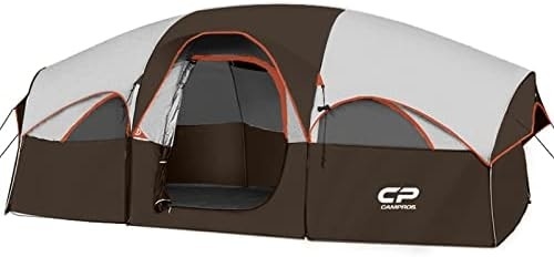 CAMPROS CP 텐트 8인 캠핑 텐트 날씨에 견딜 수 있는 가족 텐트 5 큰 망원경 창문, 이중 층, 분할