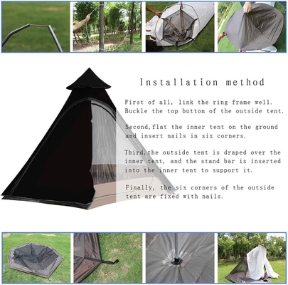 12'x10'x8'돔 캠핑 텐트 5-6인 4시즌 더블 레이어 방수 반UV 풍력 텐트 가족 야외 캠핑