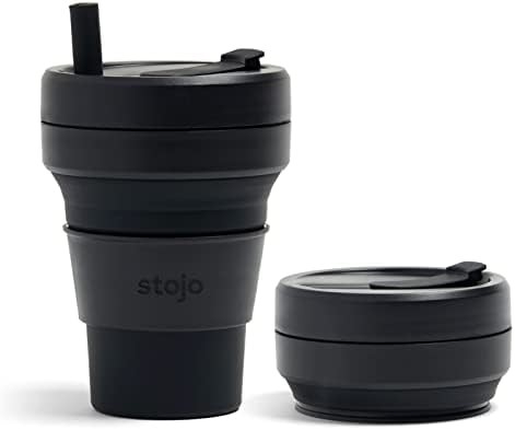 접히는 여행컵 - 샐리지 그린, 12oz / 355ml - 누출 방지 할 수 있는 재사용 가능한 주머니 사이즈 실리콘 병