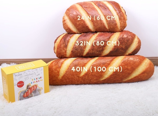 40인 3D 시뮬레이션 빵 모양 베개 부드러운 허리 바구렛 등 쿠션 웃긴 음식 플러시 튀긴 장난감