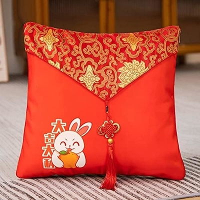 토끼 마스코트, 큰 붉은 베개, 토끼 베개 쿼트 40*40cm