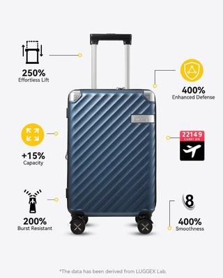 22x14x9 항공사 승인을 받은 휴대용 수하물 - 35L 폴리카보네이트 확장 가능한 하드 셸 가방