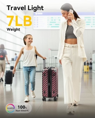 22x14x9 항공사 승인을 받은 휴대용 수하물 - 35L 폴리카보네이트 확장 가능한 하드 셸 가방