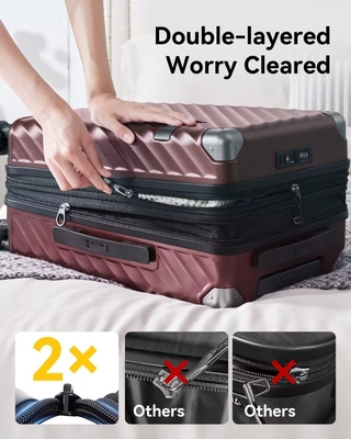 22x14x9 항공사 승인을 받은 휴대용 수하물 - 35L 폴리카보네이트 확장 가능한 하드 셸 가방