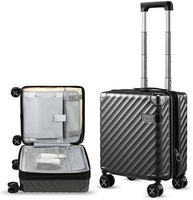 가구 22x14x9 항공사 승인 - 35L 폴리카보네이트 확장 가능한 하드 셸 바지 바퀴 (검은, 20 인치)