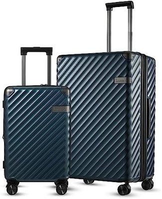 가구 22x14x9 항공사 승인 - 35L 폴리카보네이트 확장 가능한 하드 셸 바지 바퀴 (검은, 20 인치)