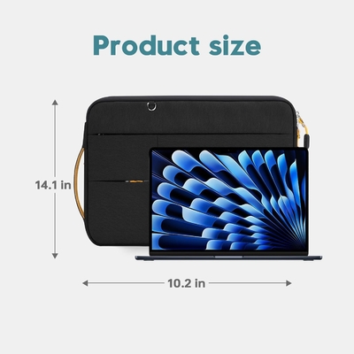 적합,MacBook Pro 13-14 인치, 핸들 및 액세서리 주머니와 함께 재활용 PET 노트북 휴대 케이스