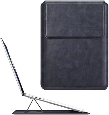 노트북 케이스 MacBook Air 13.6M3 M2 A3113 A2681/MacBook Pro 14 A2992-PU 스탠드 기능이 있는 가죽 얇은 가방 덮개, 갈색