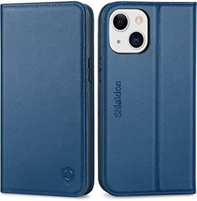 가죽 지갑 접는 케이스 자석 밀폐 RFID 차단 카드 슬롯 홀더 iPhone 13와 호환되는 완전히 보호 케이스