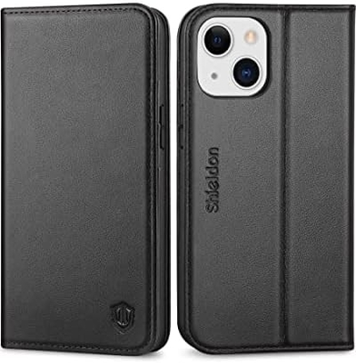 가죽 지갑 접는 케이스 자석 밀폐 RFID 차단 카드 슬롯 홀더 iPhone 13와 호환되는 완전히 보호 케이스