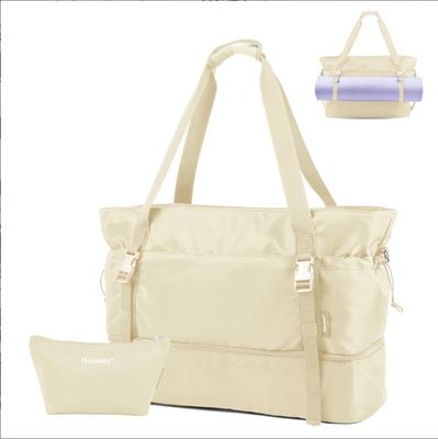 여행용 여성 백팩, 핸드백, 백팩, 신발 수납칸 및 젖은 수납칸 포함, 요가 매트 가방, 하룻밤 주말 가방