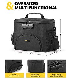 Insulated Lunch Bag with Combination Lock - Durable, Leakproof, Soft Cooler Bag with Adjustable Shoulder Strap for Men Women