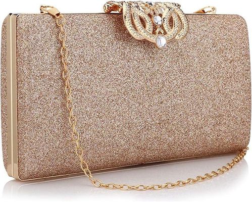 Women Evening Clutch Bag Leather Sparkling Designer Handbag Purse for Wedding Party