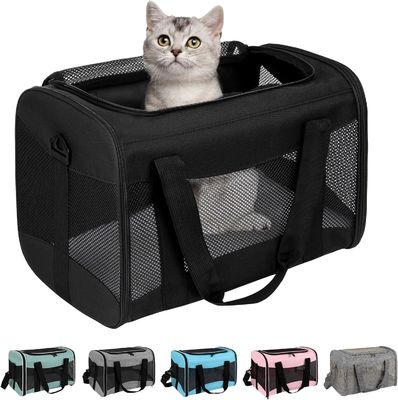 Cat Carrying Case Pet Carrier Airline Approved Protable And Breathable Pet Travel Carrier Removable Fleece Pad, Collapsible Cat Carrier Dog Carrier For Medium Cats Small Cats Dogs