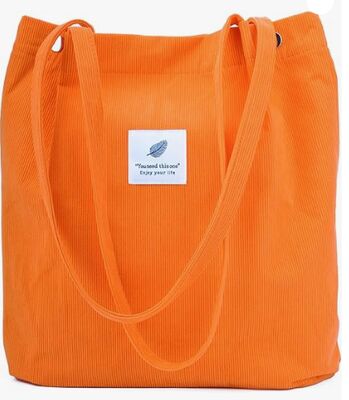 코듀로이 토트백 여성용 귀여운 토트백, 내부 포켓 포함, 직장, 해변, 여행 및 쇼핑 식료품용 숄더백