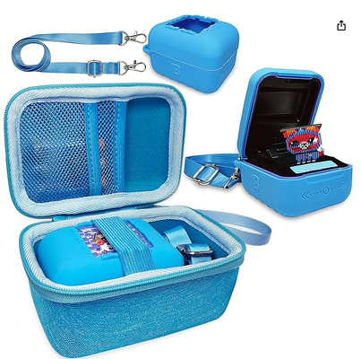Silicone Cover and Hard Case Interactive Digital Pet | Bitzee 오리지널 가상 전자 애완동물 보호 케이스 란야드 포함 (틸)
