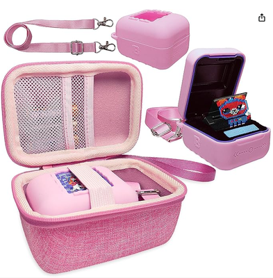 Silicone Cover and Hard Case Interactive Digital Pet | Bitzee 오리지널 가상 전자 애완동물 보호 케이스 란야드 포함 (틸)