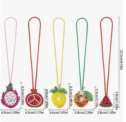 5PCS 패치 펄스 가방 매치 과일 가방 매치 핸드백 여름 키 체인 작은 가방 매치 드래곤 과일 라면 수박 오렌지 레몬 가방 매치
