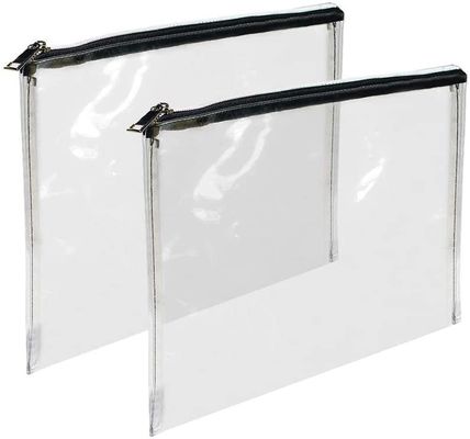 내구성 투명한 PVC 지퍼 은행 가방 12x87 인치 사용자 정의 로고 인쇄 및 디자인 옵션