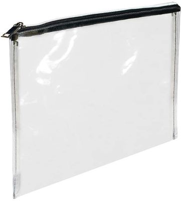 내구성 투명한 PVC 지퍼 은행 가방 12x87 인치 사용자 정의 로고 인쇄 및 디자인 옵션